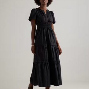 Quince 100% Organic Cotton Poplin Tiered Maxi Dress